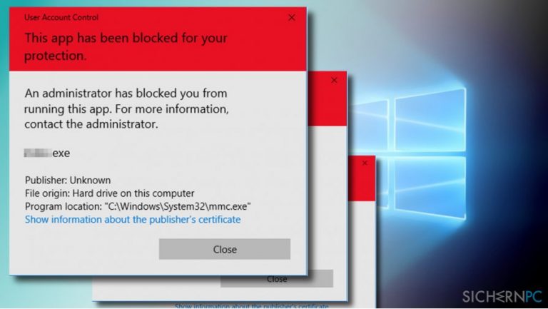 How to fix „An administrator has blocked you from running this app“ error on Windows 10?