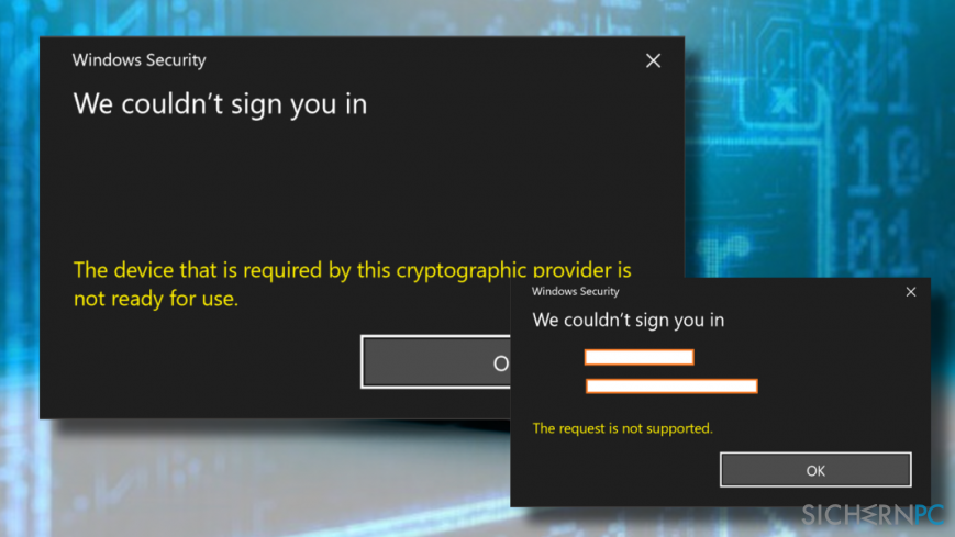 How to fix „Device required by cryptographic provider is not ready?“