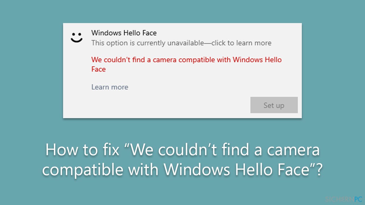[Lösung] Es wurde keine mit der Windows Hello-Gesichtserkennung kompatible Kamera gefunden
