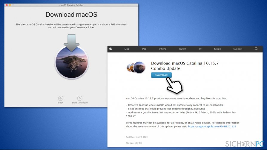 Download the macOS 10.15.7 Combo Update