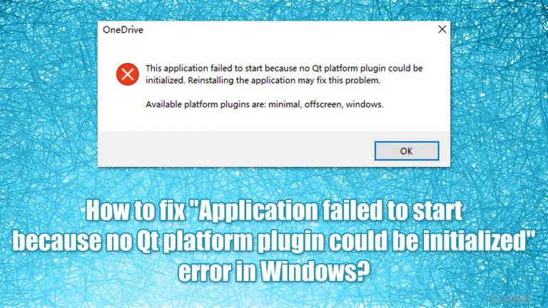 How to fix „Application failed to start because no Qt platform plugin could be initialized“ error in Windows?