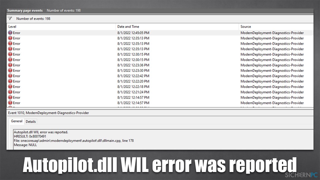 So beheben Sie „Autopilot.dll WIL-Fehler wurde gemeldet“ in Windows