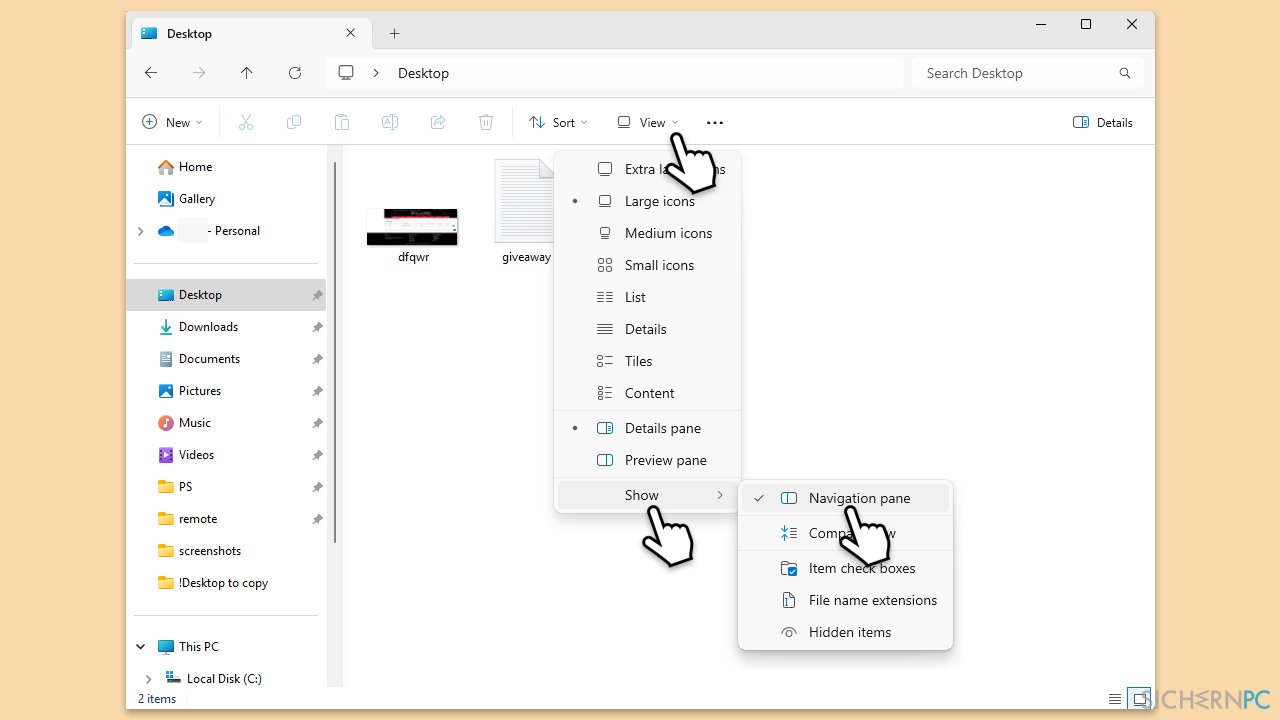 Wie behebt man das fehlende Navigationsfenster im Datei-Explorer unter Windows?