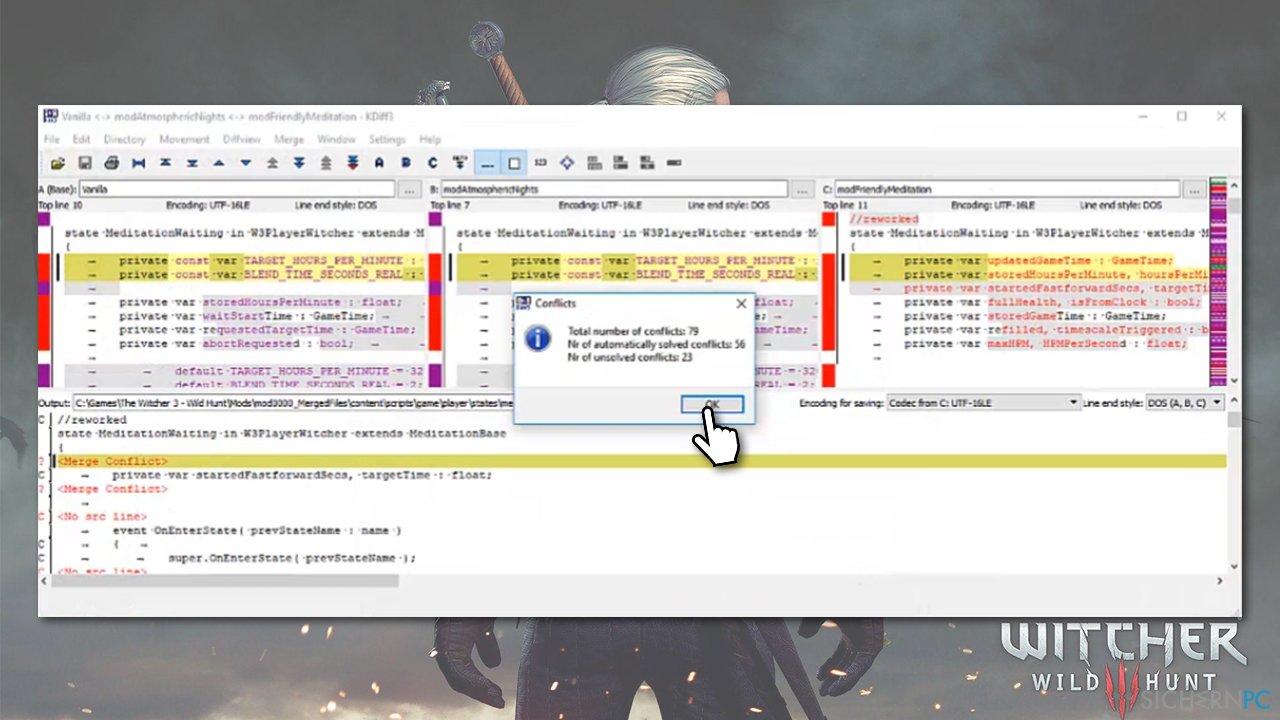 How to fix Script Compilation error in Witcher 3?