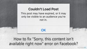 Wie behebt man auf Facebook den Fehler "Leider ist dieser Inhalt derzeit nicht verfügbar"?