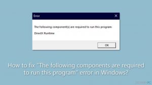 Wie behebt man in Windows die Fehlermeldung "Die folgenden Komponenten sind erforderlich, um dieses Programm auszuführen"?