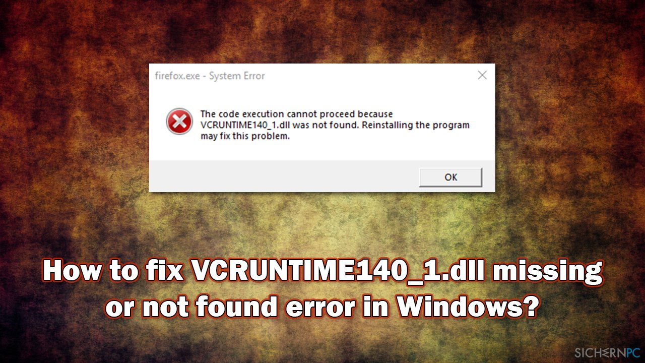 Wie behebt man in Windows den Fehler, dass VCRUNTIME188_18.dll