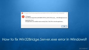 Wie behebt man Fehler über Win32Bridge.Server.exe in Windows?