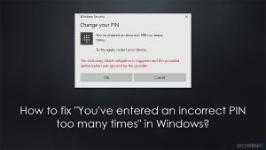 Wie behebt man "Sie haben mehrmals eine falsche PIN eingegeben" in Windows?