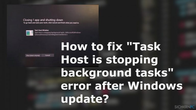 Wie behebt man den Fehler „Vom Aufgabenhost werden Hintergrundaufgaben angehalten“ nach einem Windows-Update?