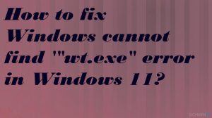 Wie behebt man, dass Windows 11 "wt.exe" nicht finden kann?