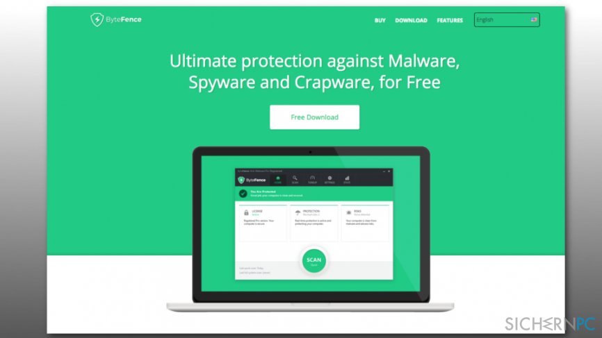 uninstall bytefence anti malware windows 10