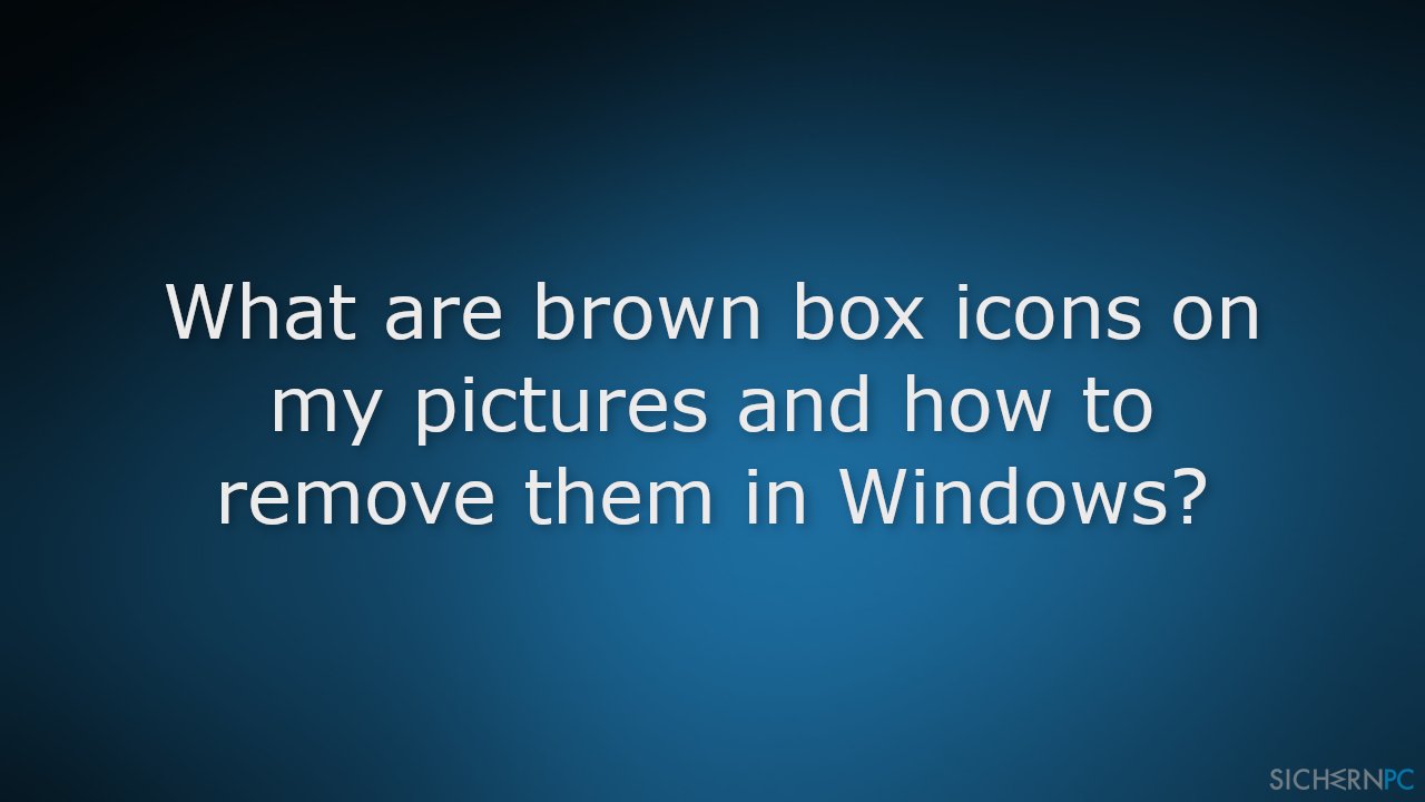 Was sind die braunen Boxen auf meinen Bildern und wie entferne ich sie in Windows?