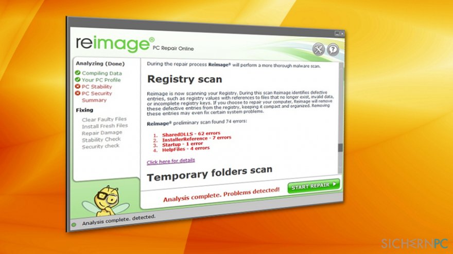 Reimage scan process does not take long